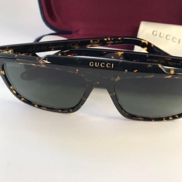 New Original Gucci GG1039S Havana tortoise square-frame sunglasses - Picture 9 of 12
